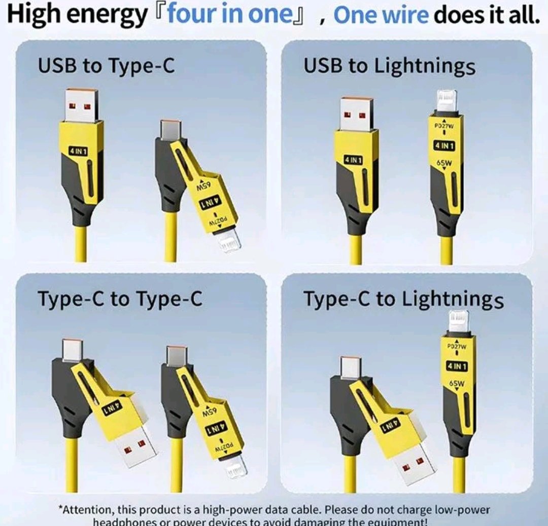 Câble à Ressort USB 4 en 1